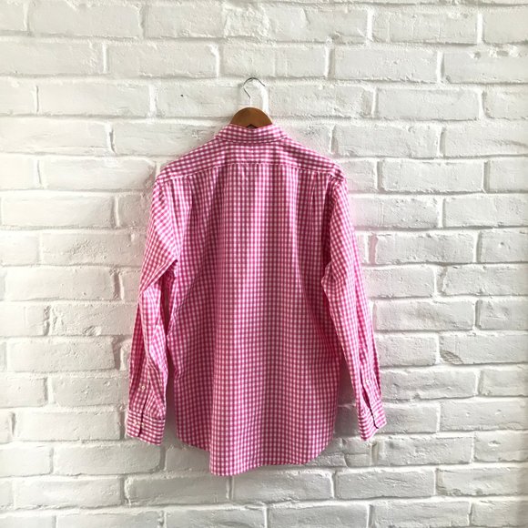 RALPH LAUREN LONG SLEEVE SHIRT Colorful Pink Gingham Men's Size 16.5 34/35 M L - Picture 2 of 6